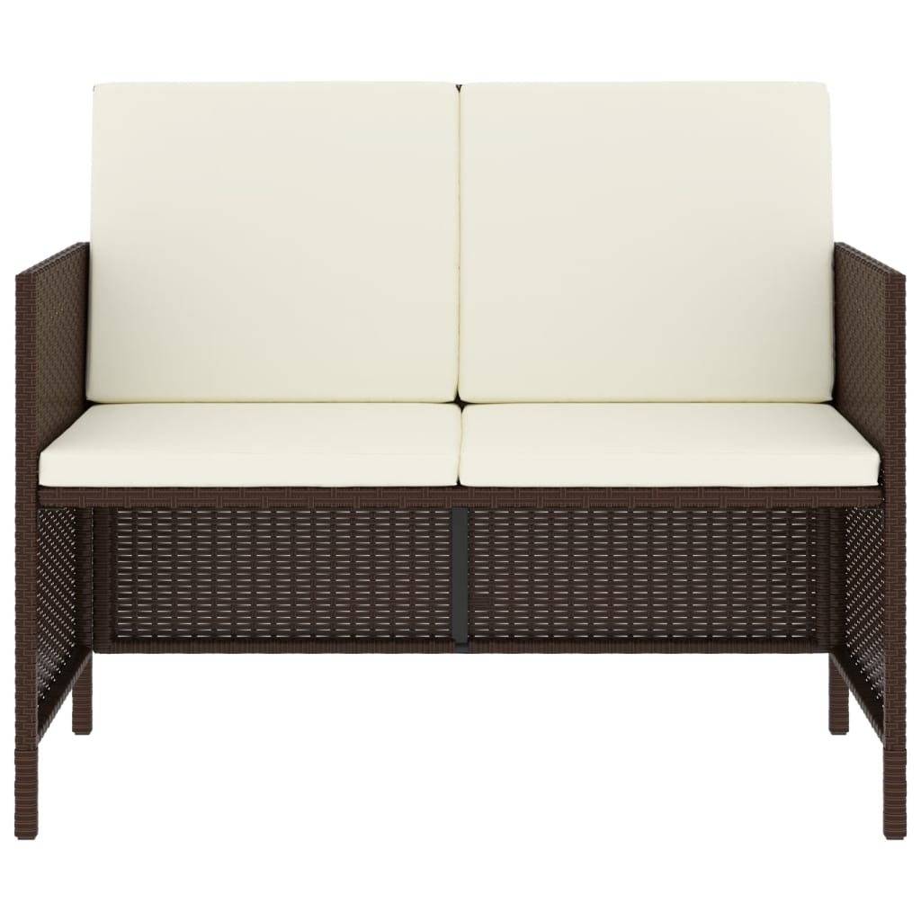 6-Delige Tuinset Met Kussens Poly Rattan Bruin