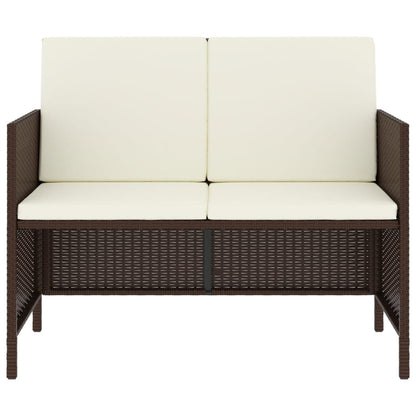 6-Delige Tuinset Met Kussens Poly Rattan Bruin