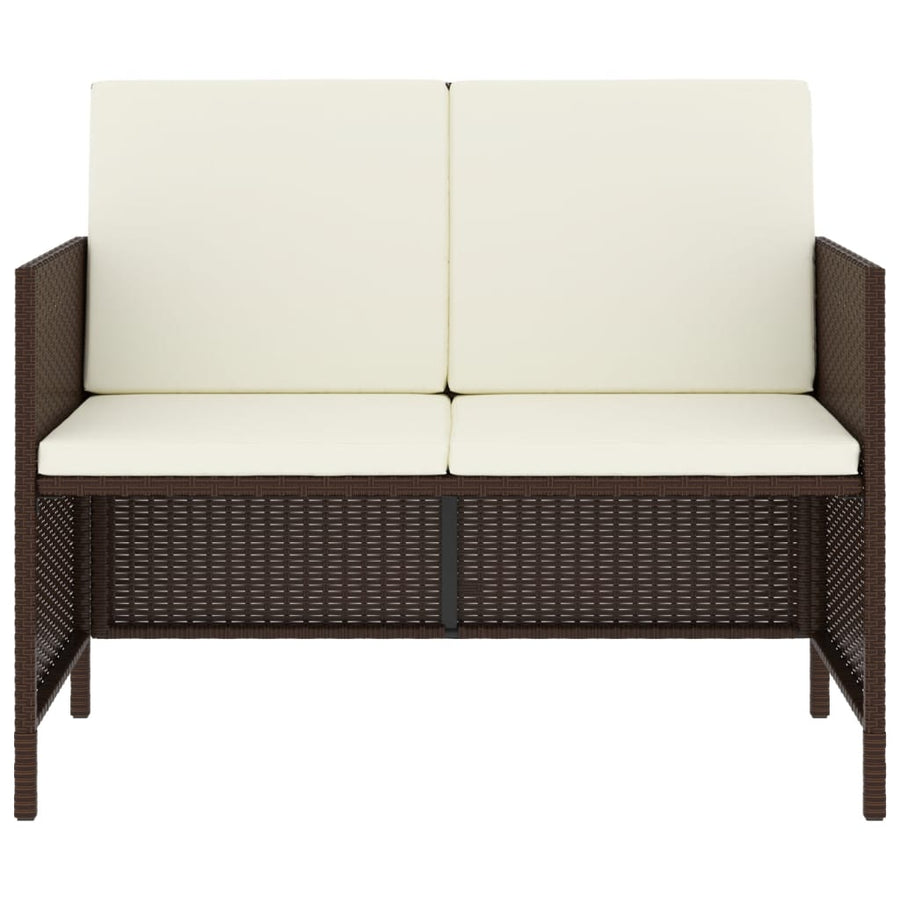 6-Delige Tuinset Met Kussens Poly Rattan Bruin
