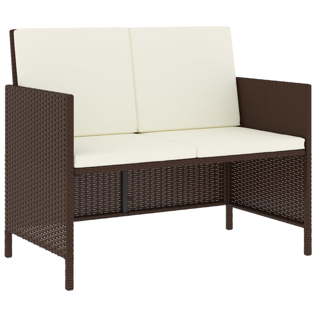 6-Delige Tuinset Met Kussens Poly Rattan Bruin