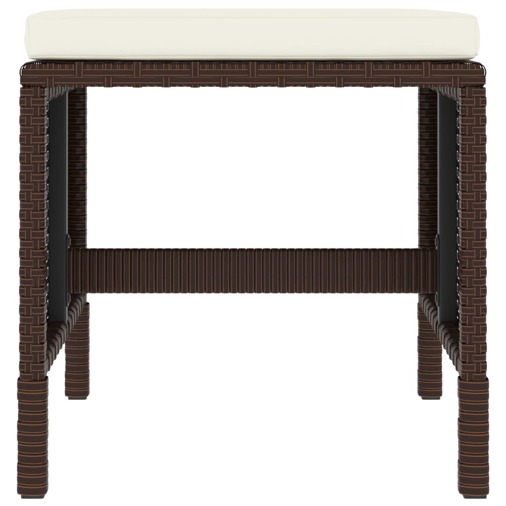 6-Delige Tuinset Met Kussens Poly Rattan Bruin