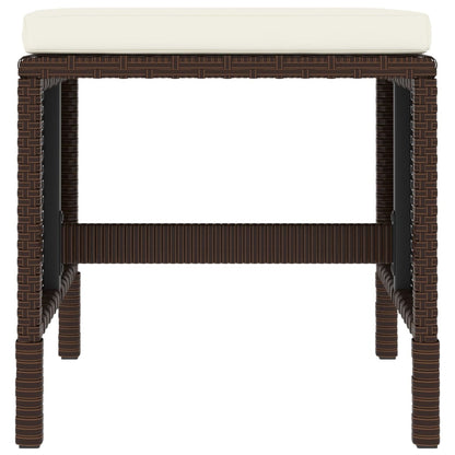 6-Delige Tuinset Met Kussens Poly Rattan Bruin