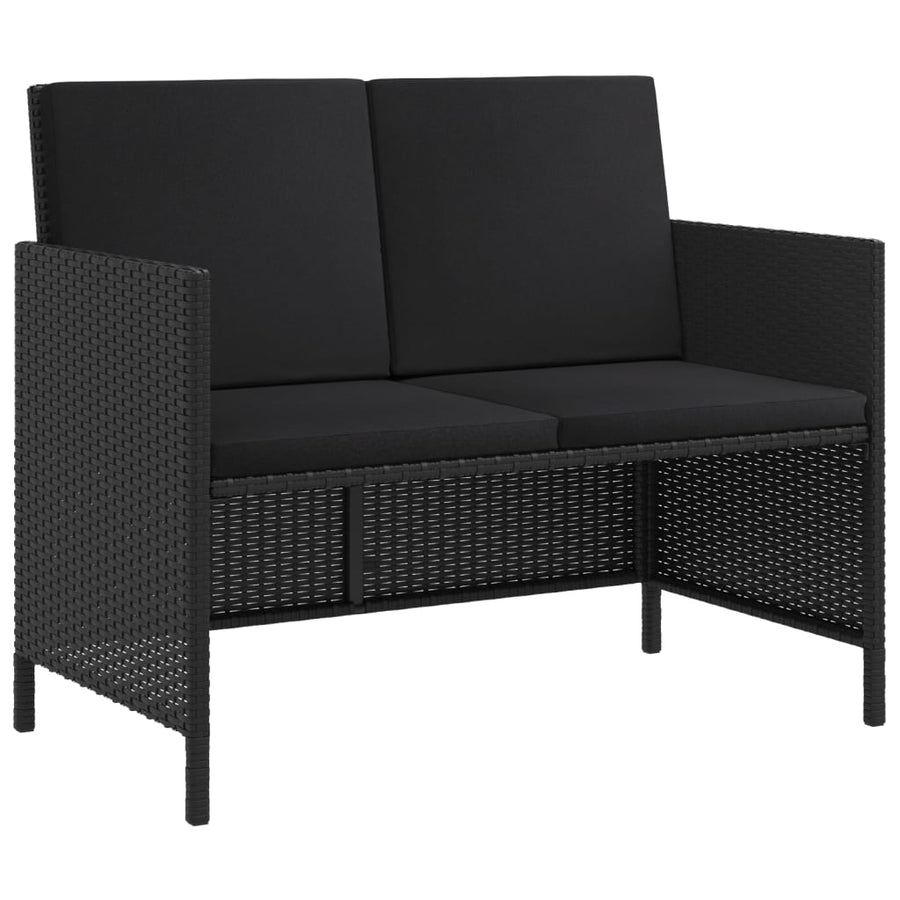 6-Delige Tuinset Met Kussens Poly Rattan Zwart