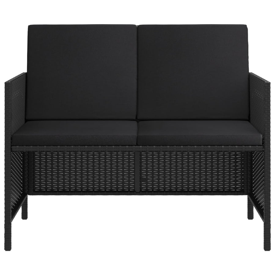 6-Delige Tuinset Met Kussens Poly Rattan Zwart