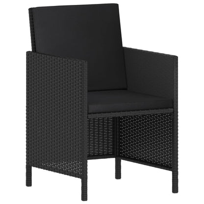 6-Delige Tuinset Met Kussens Poly Rattan Zwart