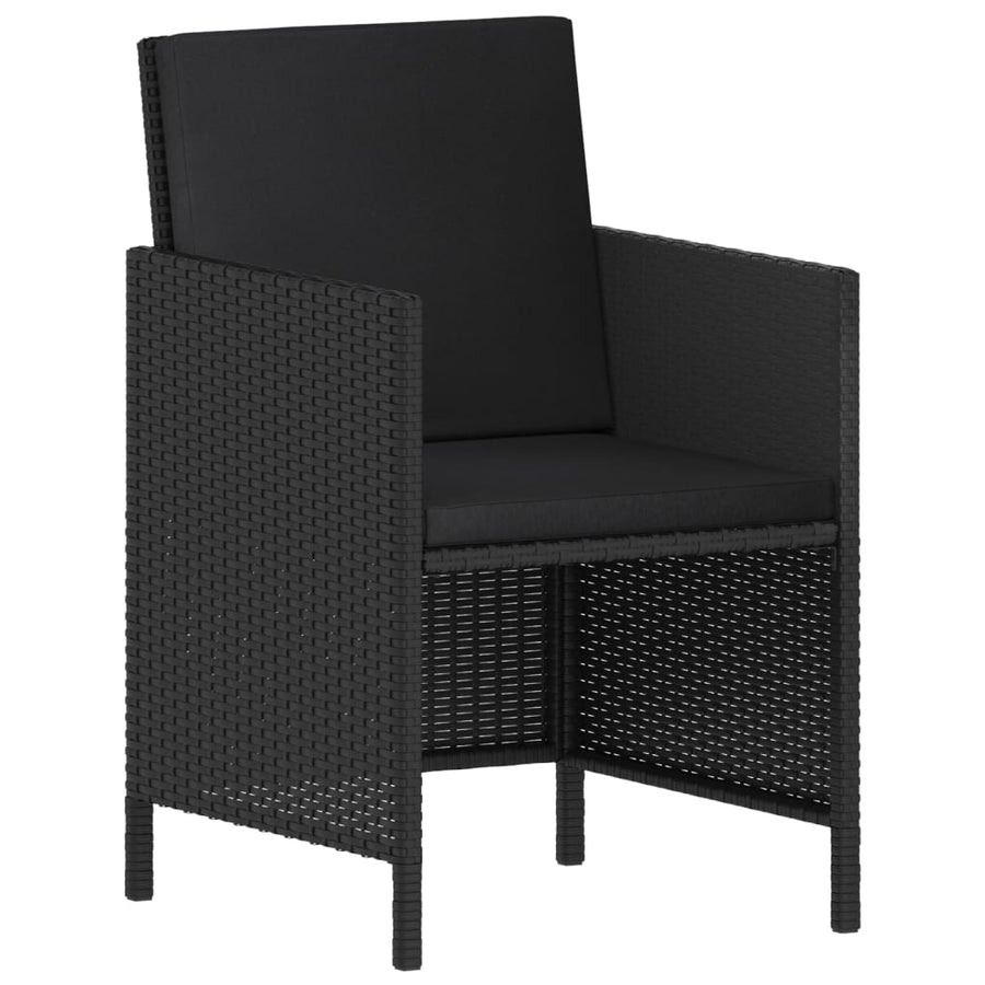 6-Delige Tuinset Met Kussens Poly Rattan Zwart