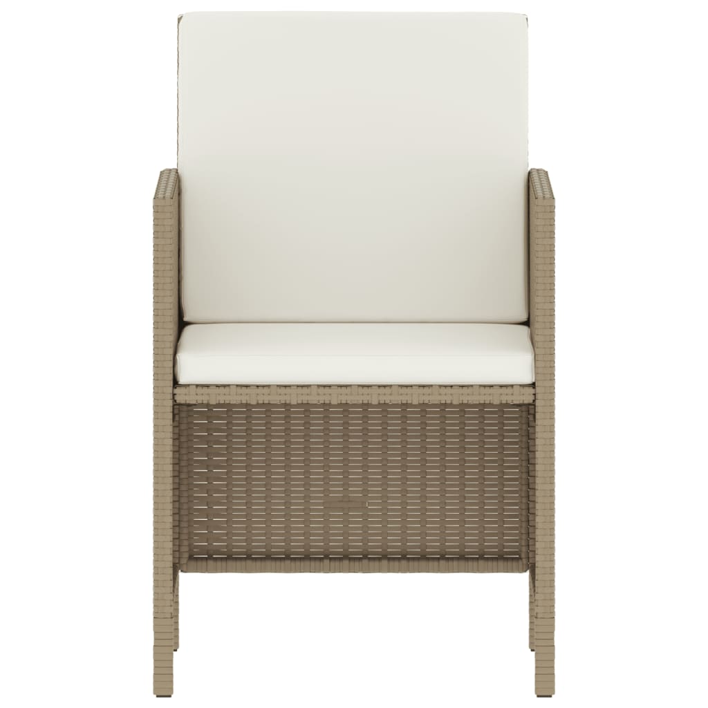 6-Delige Tuinset Met Kussens Poly Rattan Beige