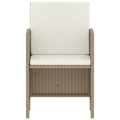 6-Delige Tuinset Met Kussens Poly Rattan Beige