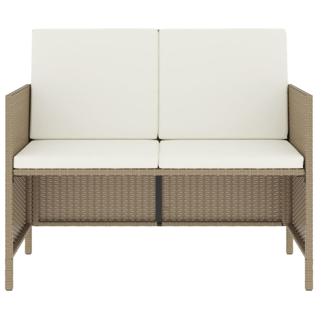 6-Delige Tuinset Met Kussens Poly Rattan Beige