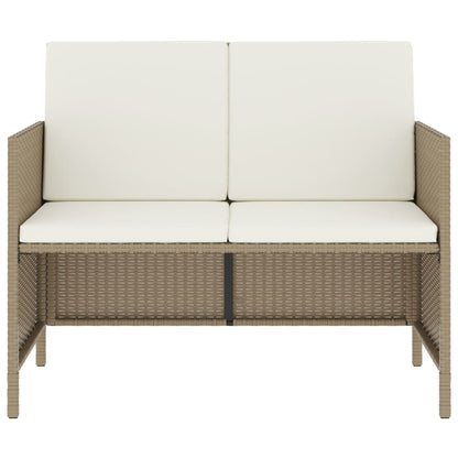 6-Delige Tuinset Met Kussens Poly Rattan Beige