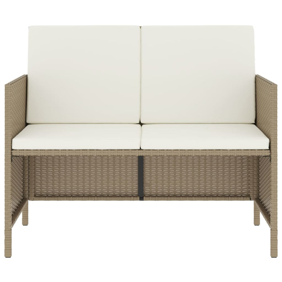 6-Delige Tuinset Met Kussens Poly Rattan Beige