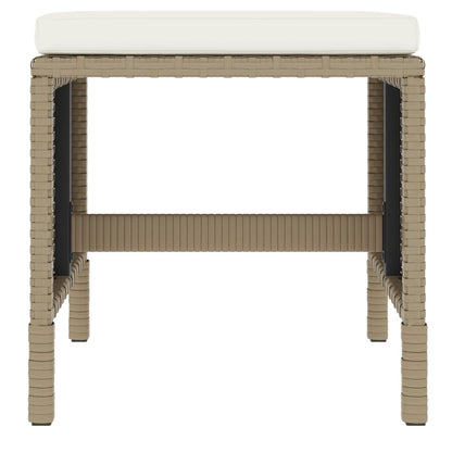 6-Delige Tuinset Met Kussens Poly Rattan Beige