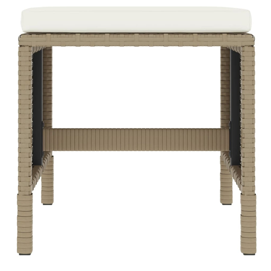 6-Delige Tuinset Met Kussens Poly Rattan Beige