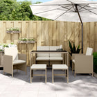 6-Delige Tuinset Met Kussens Poly Rattan Beige