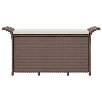 Tuinbank Met Kussen Poly Rattan 116 x 46 x 57 cm Bruin
