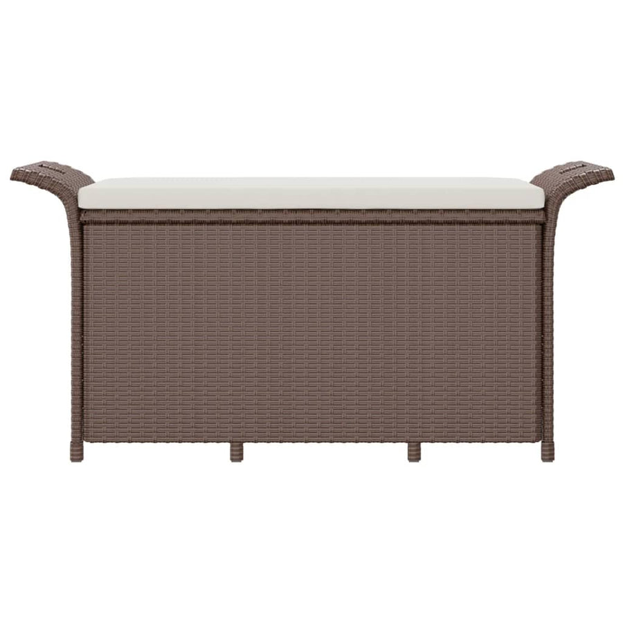 Tuinbank Met Kussen Poly Rattan 116 x 46 x 57 cm Bruin