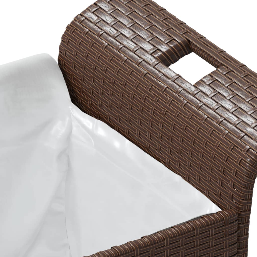 Tuinbank Met Kussen Poly Rattan 116 x 46 x 57 cm Bruin