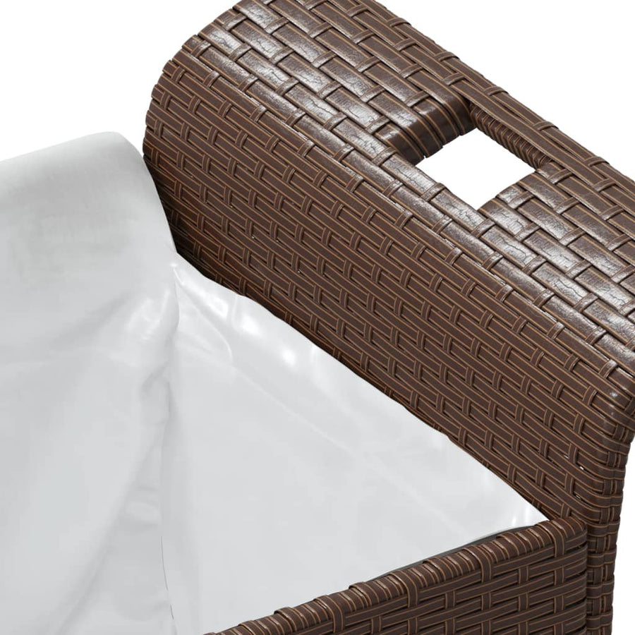 Tuinbank Met Kussen Poly Rattan 116 x 46 x 57 cm Bruin