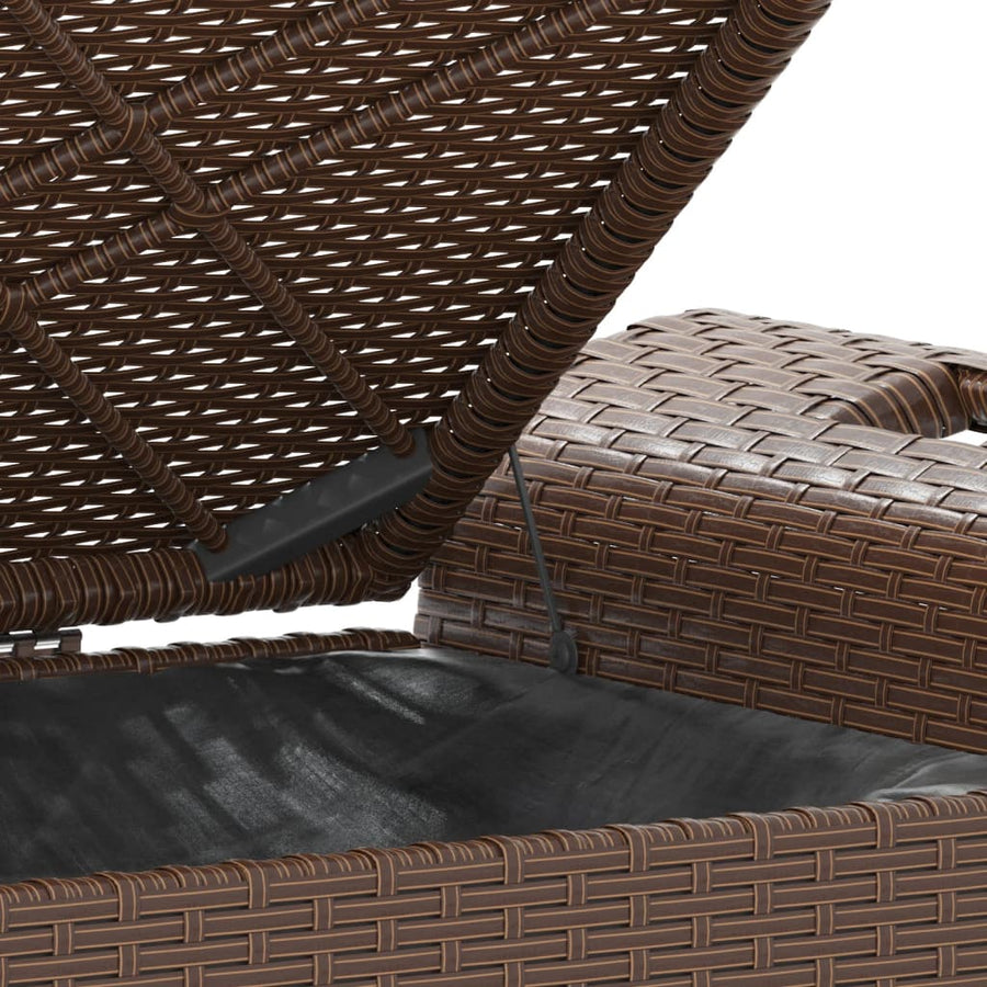 Tuinbank Met Kussen Poly Rattan 116 x 46 x 57 cm Bruin