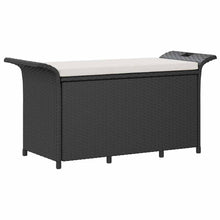 Tuinbank Met Kussen Poly Rattan 116 x 46 x 57 cm Zwart