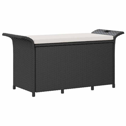 Tuinbank Met Kussen Poly Rattan 116 x 46 x 57 cm Zwart