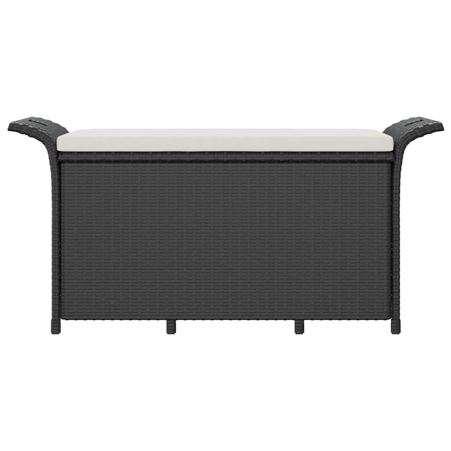 Tuinbank Met Kussen Poly Rattan 116 x 46 x 57 cm Zwart