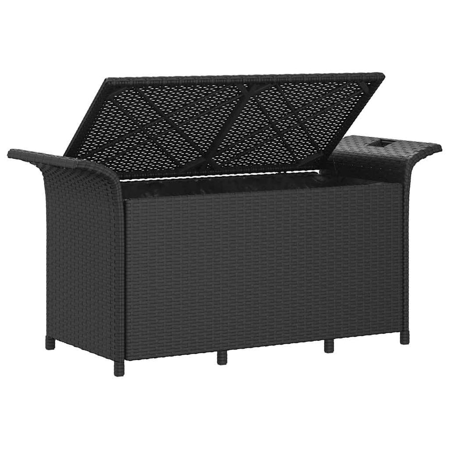 Tuinbank Met Kussen Poly Rattan 116 x 46 x 57 cm Zwart