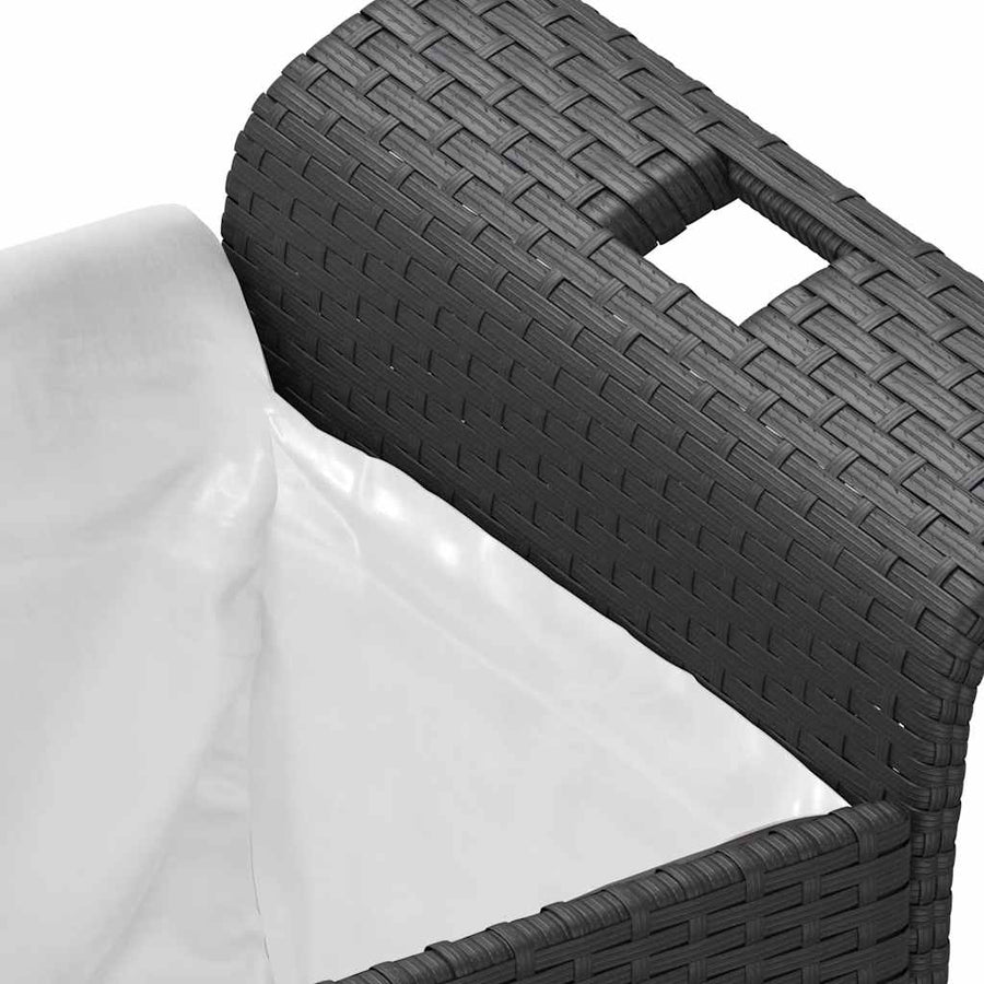 Tuinbank Met Kussen Poly Rattan 116 x 46 x 57 cm Zwart