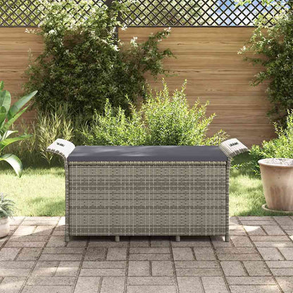 Tuinbank Met Kussen Poly Rattan 116 x 46 x 57 cm Grijs