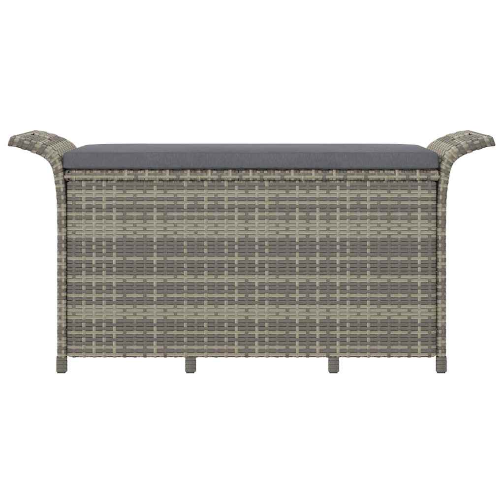 Tuinbank Met Kussen Poly Rattan 116 x 46 x 57 cm Grijs
