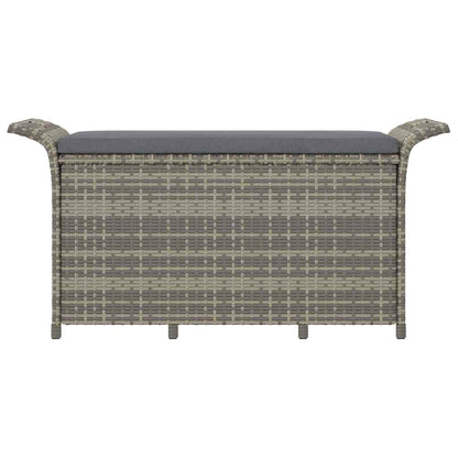 Tuinbank Met Kussen Poly Rattan 116 x 46 x 57 cm Grijs