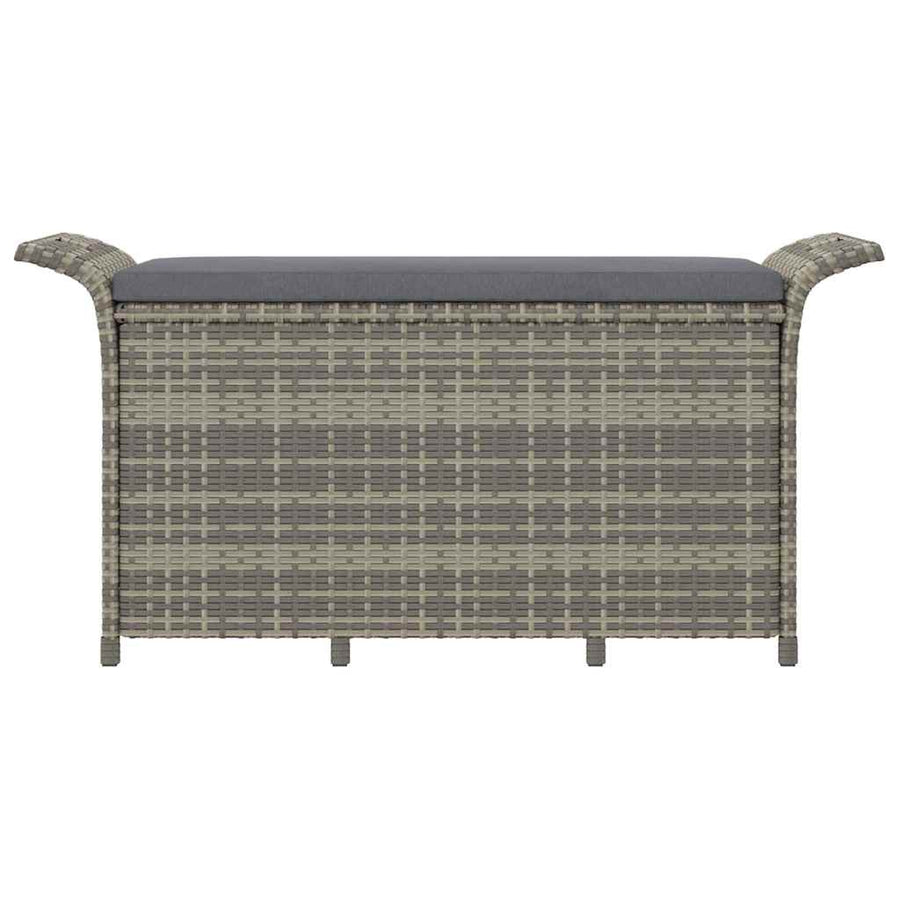 Tuinbank Met Kussen Poly Rattan 116 x 46 x 57 cm Grijs