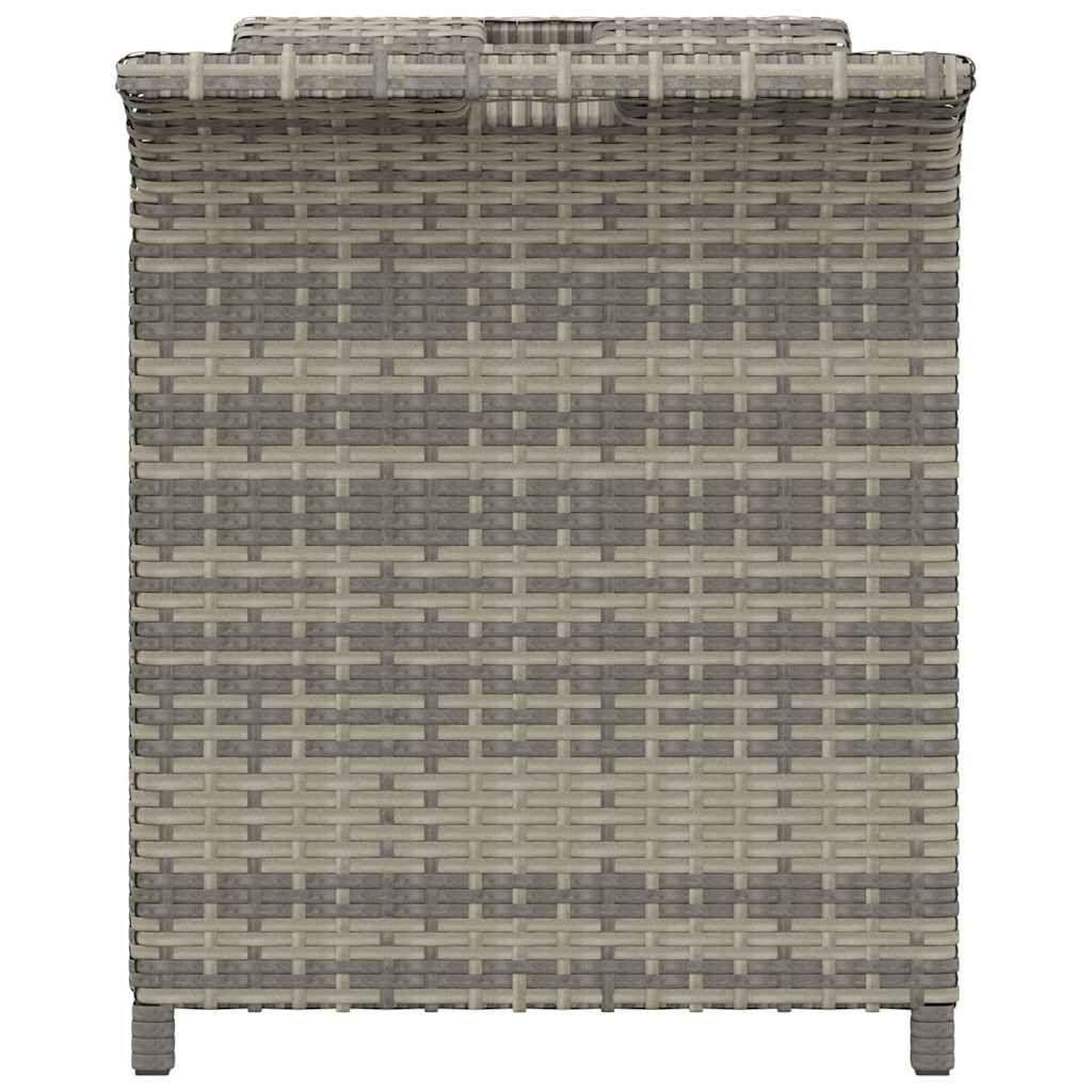 Tuinbank Met Kussen Poly Rattan 116 x 46 x 57 cm Grijs
