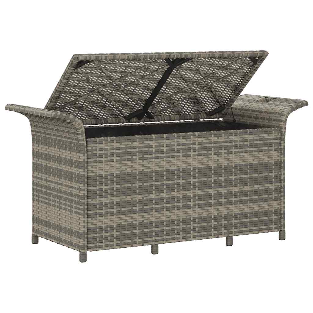 Tuinbank Met Kussen Poly Rattan 116 x 46 x 57 cm Grijs