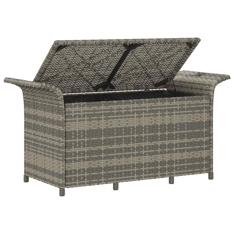 Tuinbank Met Kussen Poly Rattan 116 x 46 x 57 cm Grijs