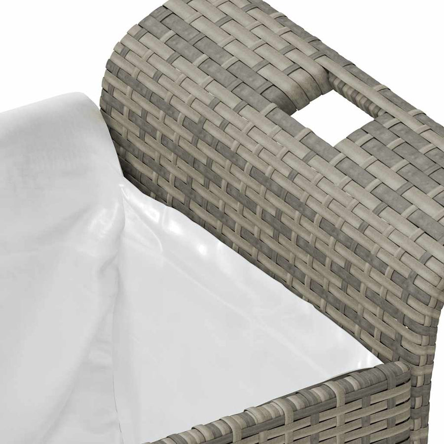 Tuinbank Met Kussen Poly Rattan 116 x 46 x 57 cm Grijs