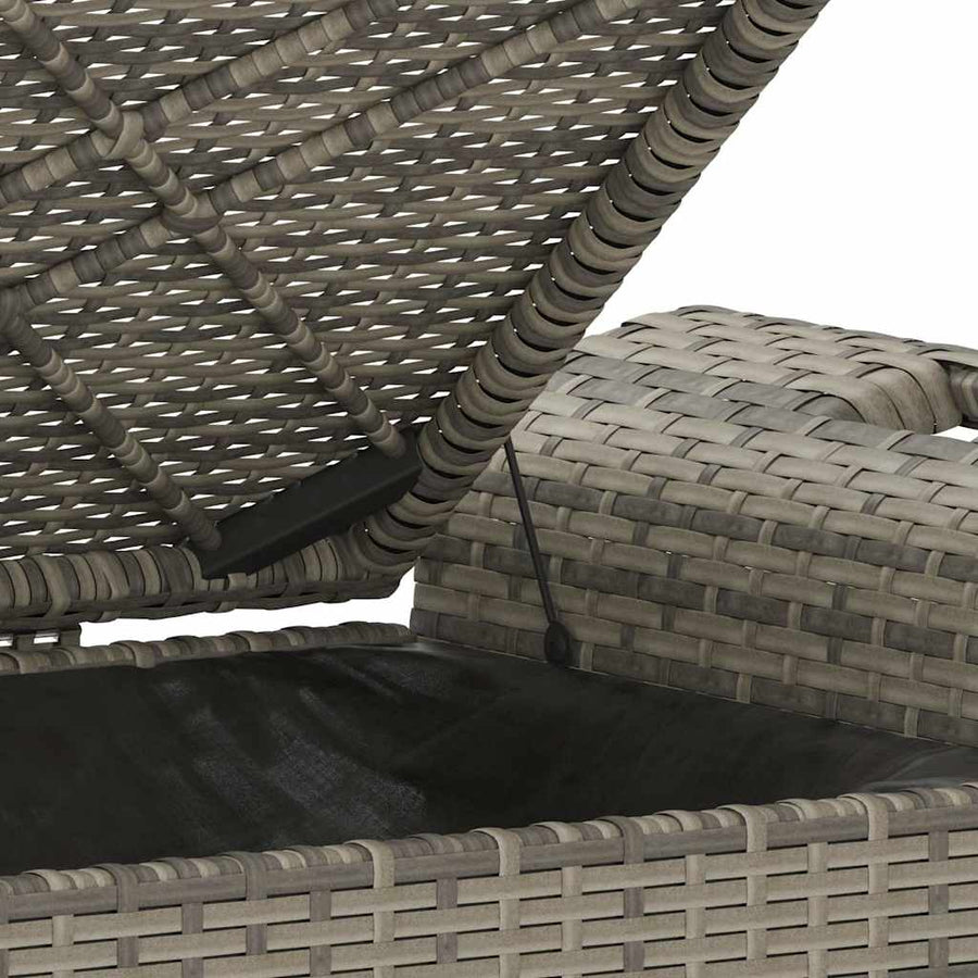 Tuinbank Met Kussen Poly Rattan 116 x 46 x 57 cm Grijs