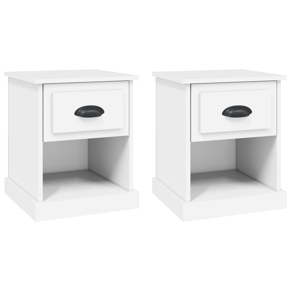 Nachtkastjes 2 St 39X39X47,5 Cm Bewerkt Hout Wit