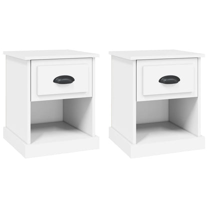 Nachtkastjes 2 St 39X39X47,5 Cm Bewerkt Hout Wit