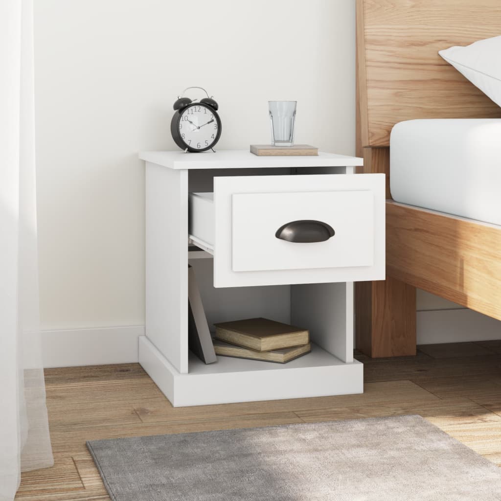 Nachtkastjes 2 St 39X39X47,5 Cm Bewerkt Hout Wit