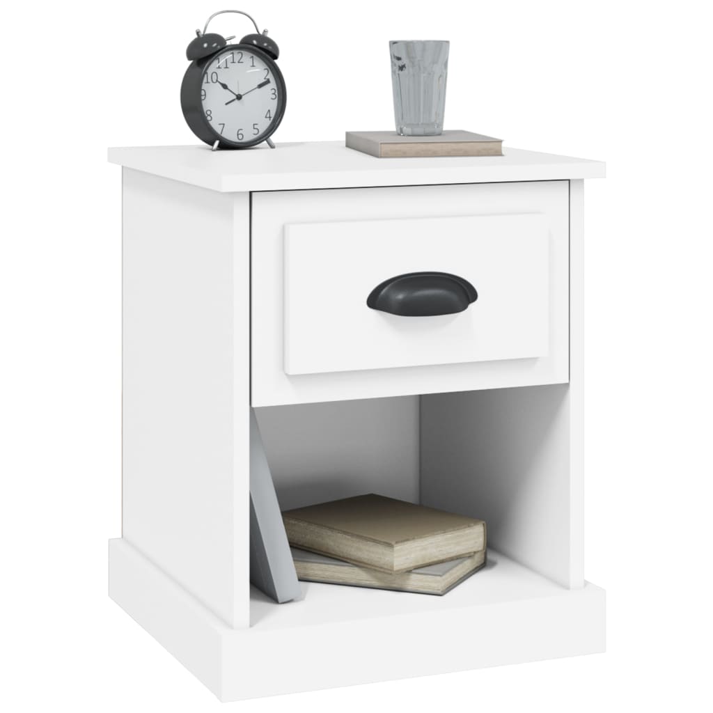 Nachtkastjes 2 St 39X39X47,5 Cm Bewerkt Hout Wit