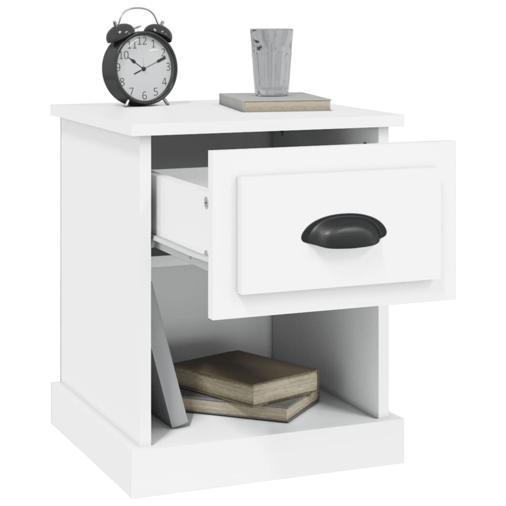 Nachtkastjes 2 St 39X39X47,5 Cm Bewerkt Hout Wit