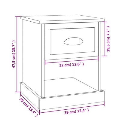 Nachtkastjes 2 St 39X39X47,5 Cm Bewerkt Hout Wit