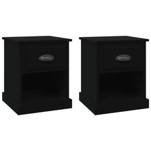 Nachtkastjes 2 St 39X39X47,5 Cm Bewerkt Hout Zwart