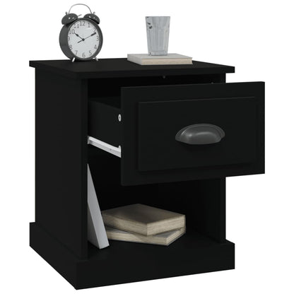 Nachtkastjes 2 St 39X39X47,5 Cm Bewerkt Hout Zwart