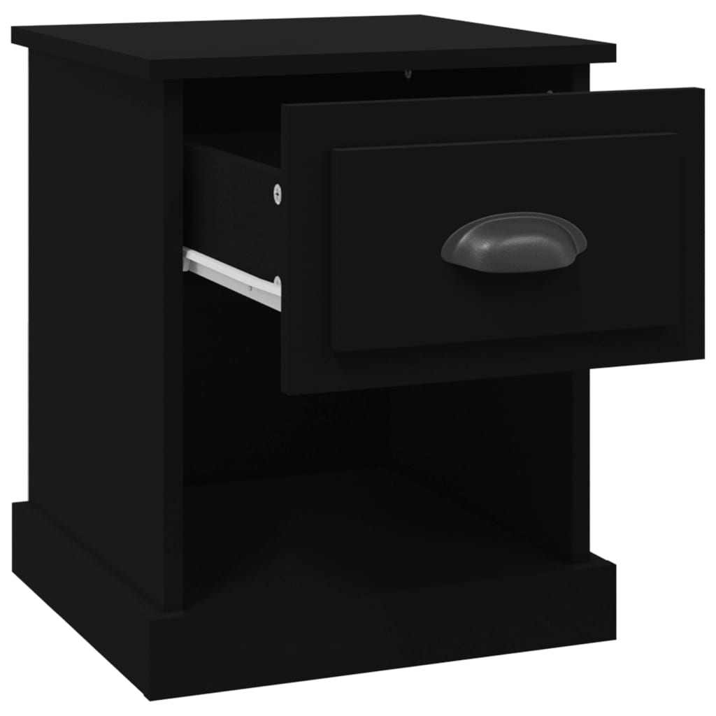 Nachtkastjes 2 St 39X39X47,5 Cm Bewerkt Hout Zwart