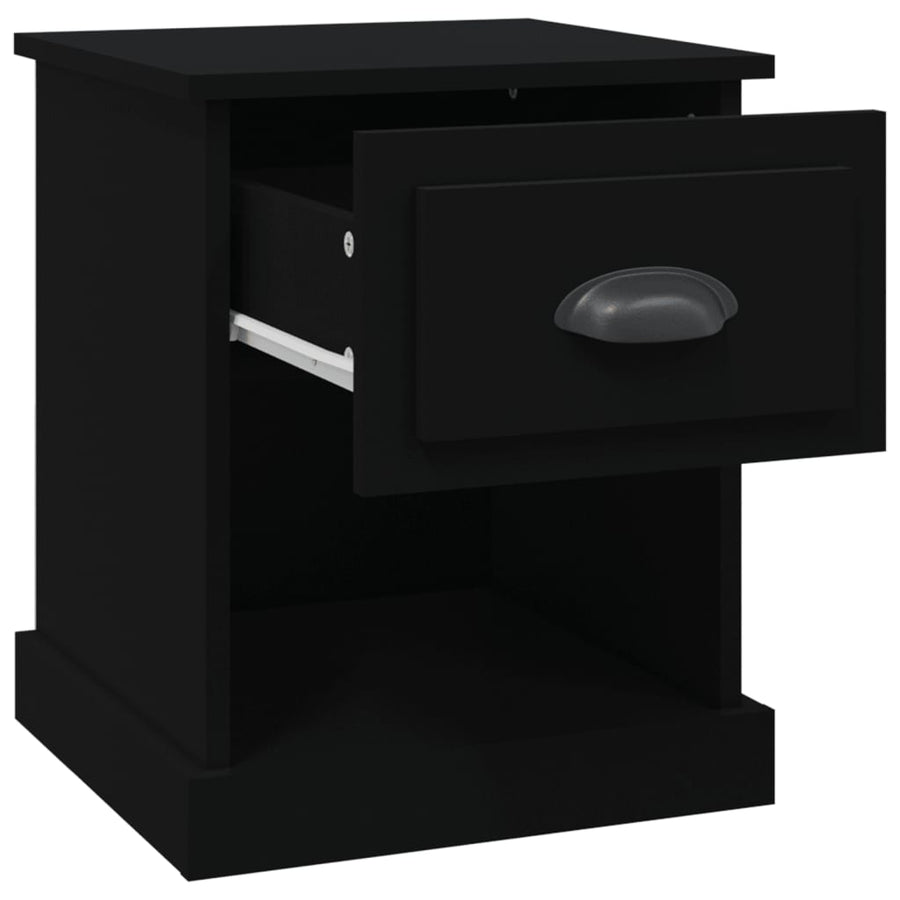 Nachtkastjes 2 St 39X39X47,5 Cm Bewerkt Hout Zwart