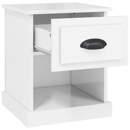 Nachtkastjes 2 St 39X39X47,5 Cm Bewerkt Hout Hoogglans Wit