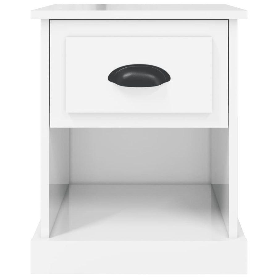 Nachtkastjes 2 St 39X39X47,5 Cm Bewerkt Hout Hoogglans Wit