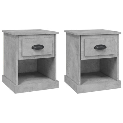 Nachtkastjes 2 St 39X39X47,5 Cm Bewerkt Hout Betongrijs